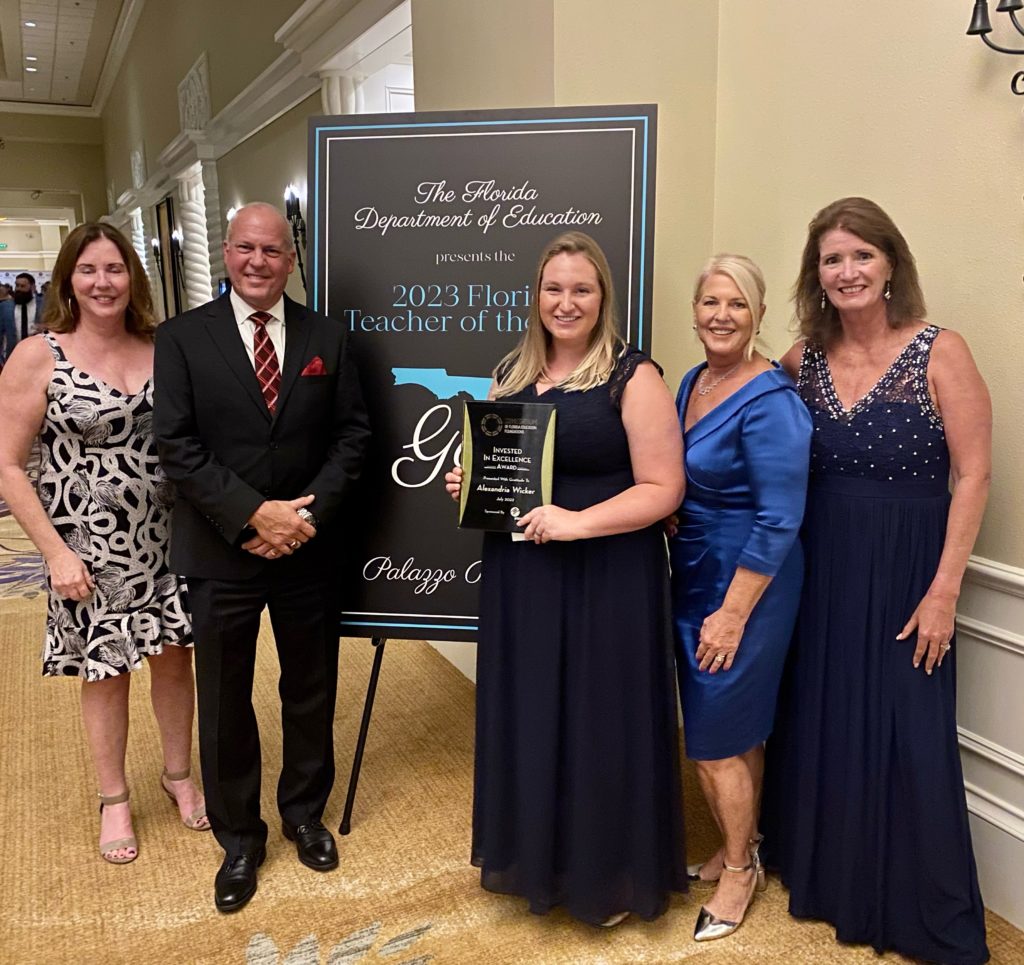 Alexandria Wicker, Brevard Public Schools 2022 Teacher of the Year receives "Investing in Excellence" award at state-wide Teacher of the Year Gala, presented by the Consortium of Florida Education Foundations and Florida Power and Light