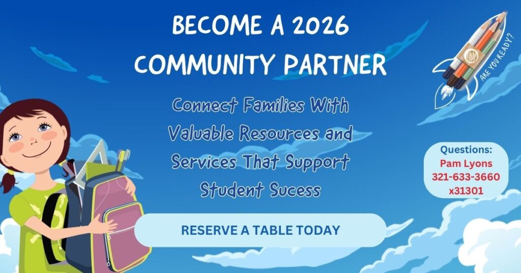 Community partner opportunity for organizations to provide resources and services to families at the 2026 Back-to-School Blast-Off.