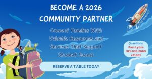 Community partner opportunity for organizations to provide resources and services to families at the 2026 Back-to-School Blast-Off.